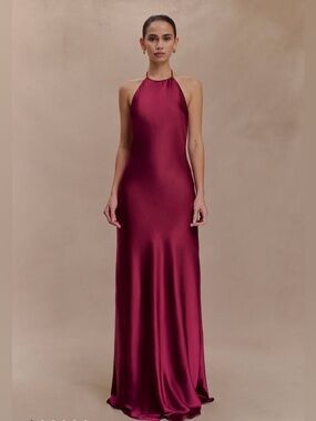 Meshki Bella Satin Halter Dress